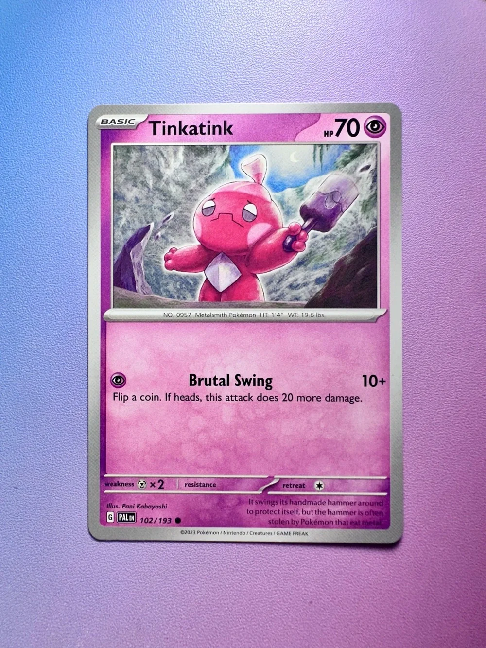 tinkatink - 102/193 (common) — pokémon: paldea evolved